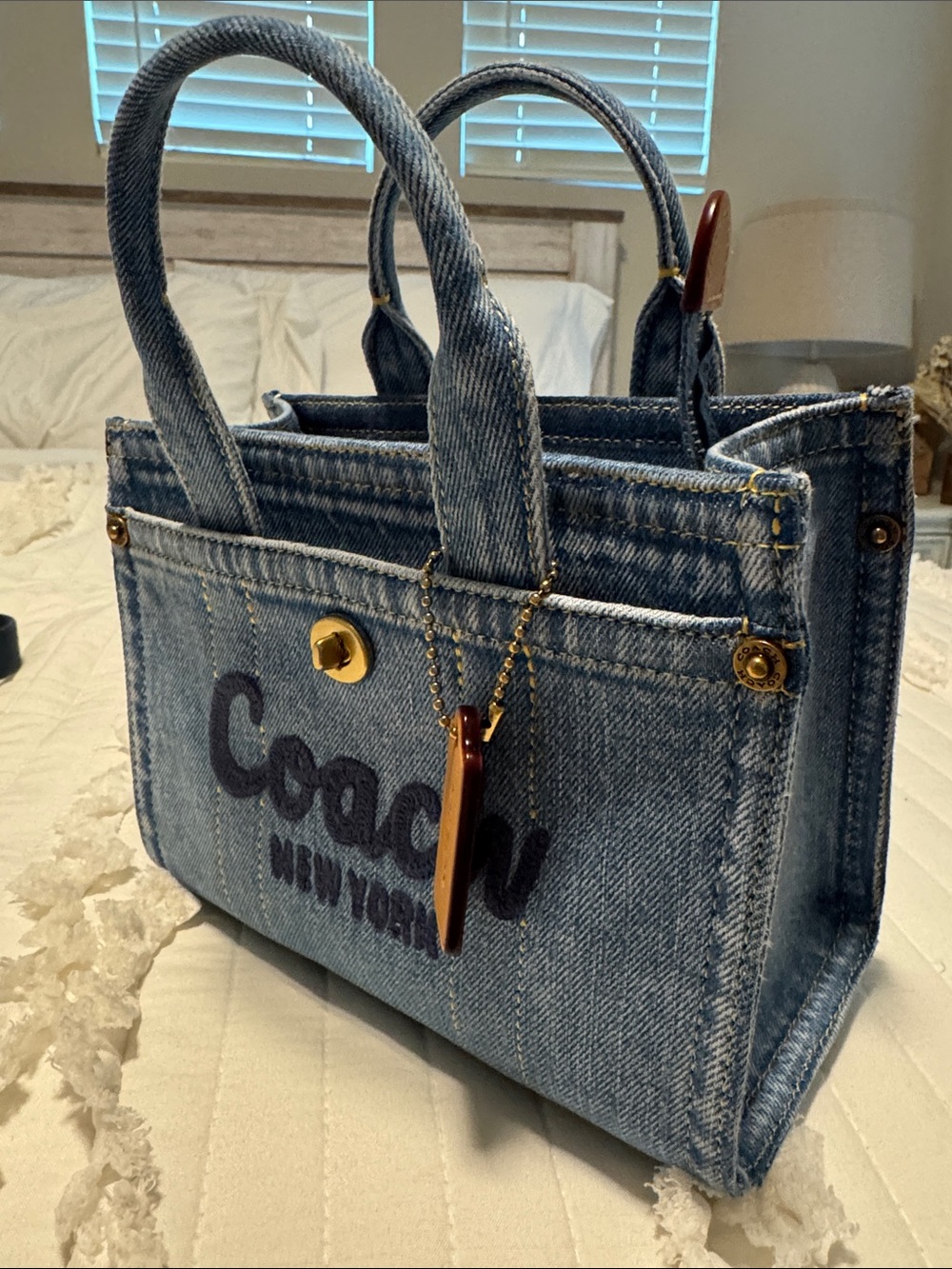 Coach Denim Mini Cargo Tote 20. Never Used - Picture 3 of 11